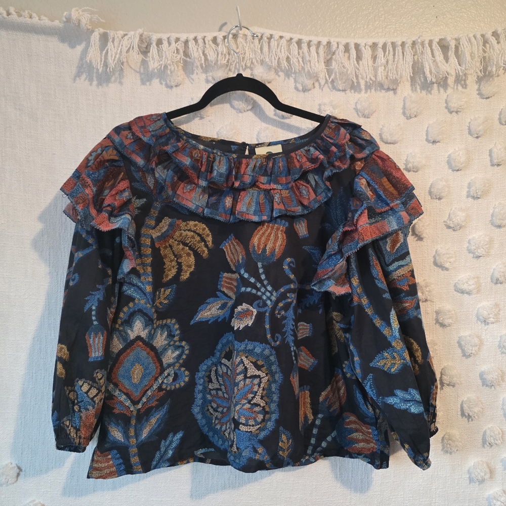 Floral Ruffle Blouse - Multicolor - Picture 4 of 13